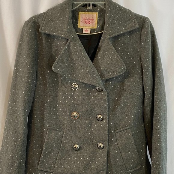 Pink Envelope Gray & White Mini Polka Dot Blazer Jacket NWOT Women's Size L - Picture 8 of 11